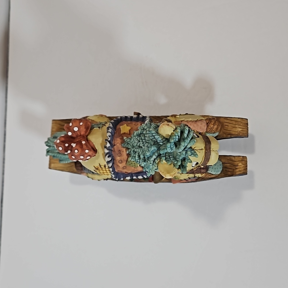 House of Lloyd VTG Christmas Around the World Patchwork Patch Pony Brown Blue - Picture 8 of 9